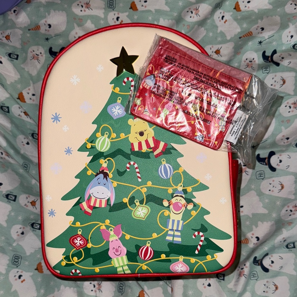 Christmas Tree Backpack with Winnie the Pooh and friends.